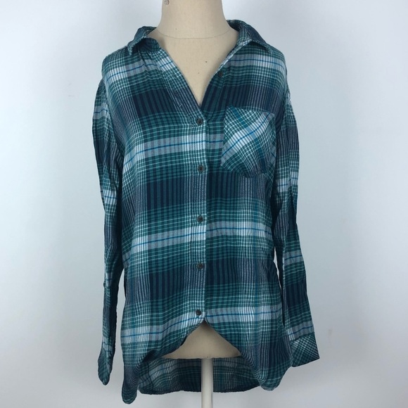 Nordstrom BP Blue and Green Flannel - Picture 1 of 3
